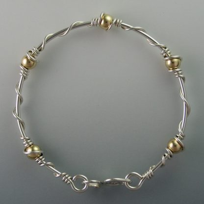 Silver and Gold Bangle, bgsg-37