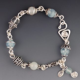 Aquamarine Moonstone Bracelet, brs-99