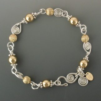 Silver and Gold Bracelet, brsg-148