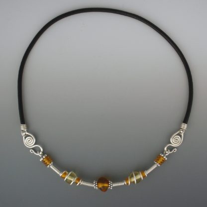 Amber and Citrine Choker, chs-113