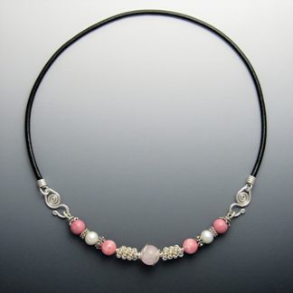 Pinks and Pearls Choker, chs-92