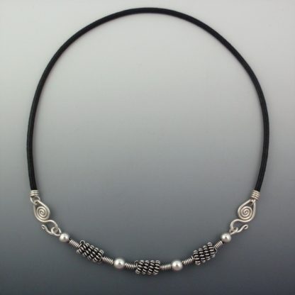 Silver Oxidized Choker, chs-9