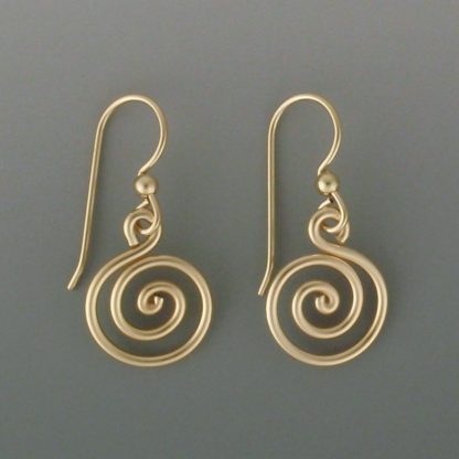 Gold Open Spiral Earrings, erg-212