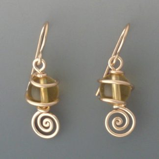 Citrine Gold Earrings, erg-392