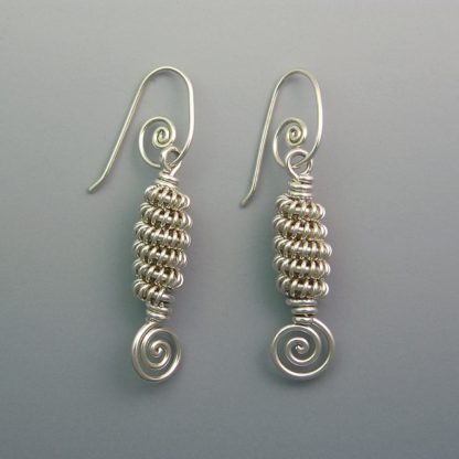 Silver Coils Earrings, ers-146