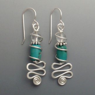 Turquoise & Quartz Earrings, ers-311