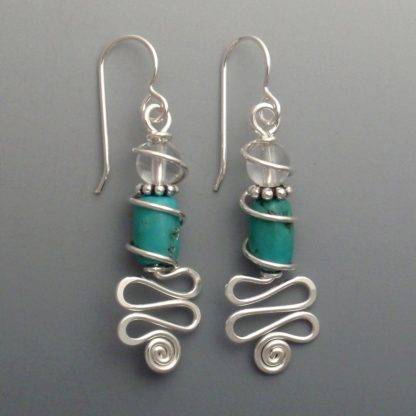 Turquoise & Quartz Earrings, ers-311