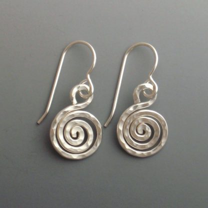 Textured Silver Spiral Earrings, ers-329