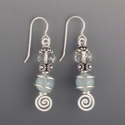 Aquamarine Quartz Earrings, ers-331