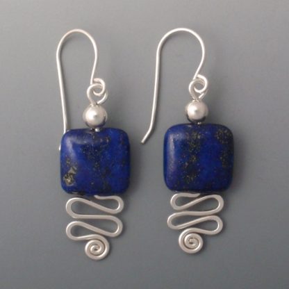 Lapis Squares Earrings, ers-344