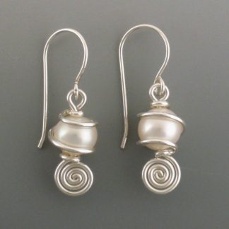 White Pearl Earrings, ers-353