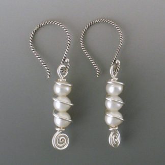 3 Pearls Earrings, ers-394
