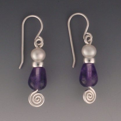 Amethyst Pearl Earrings, ers-410