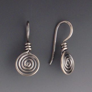 Silver Oxidized Spiral Earrings, ers-419ox