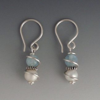 Aquamarine & Pearl Earrings, ers-429