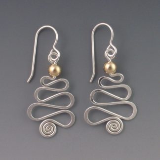 Silver & Gold Trees Earrings, ersg-270