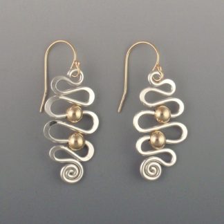 Gold and Silver Wave Earrings, ersg-296