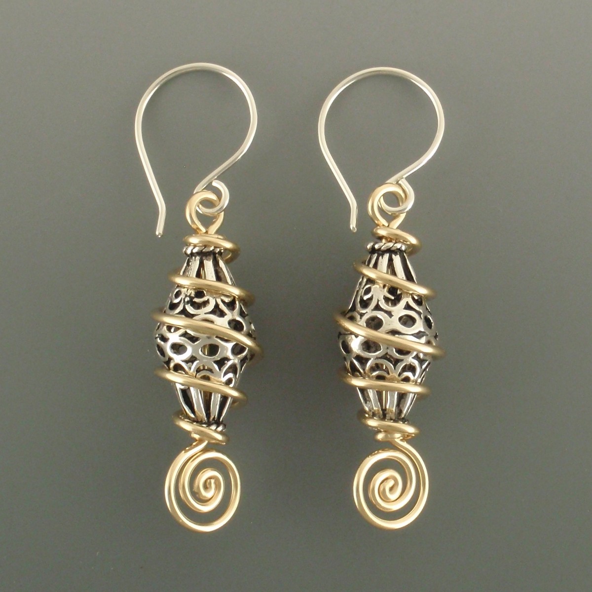 Silver and Gold Earrings - Unique Gold & Silver Earrings by BJChristian ...