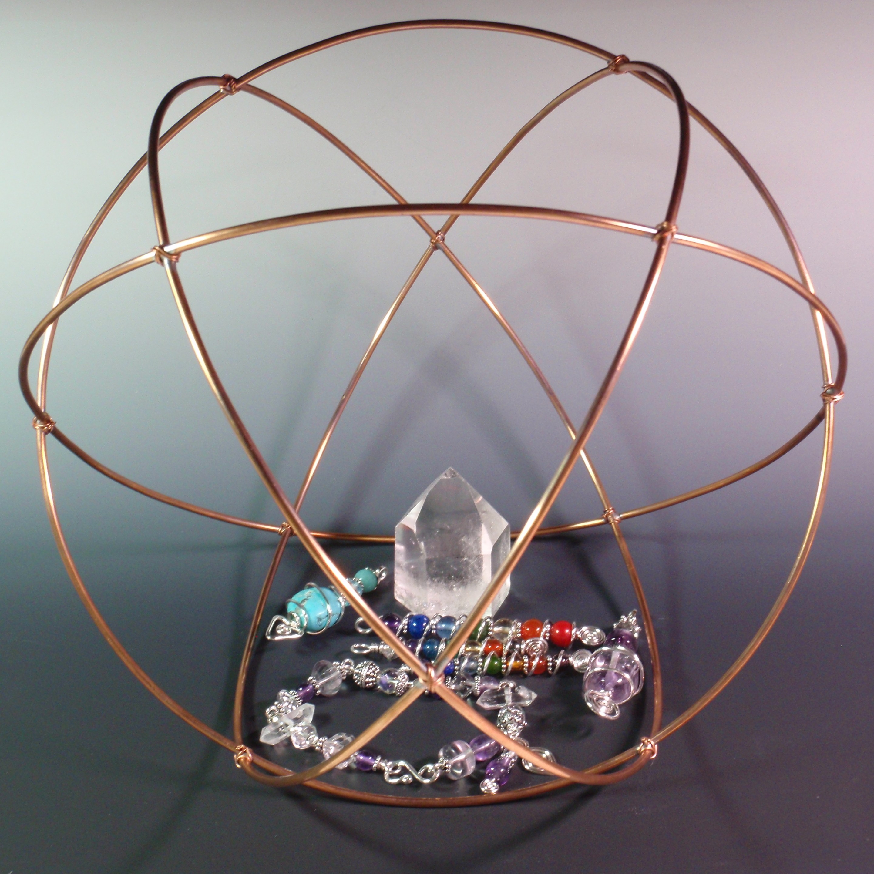 Genesa Crystal copper, 32 cm in diameter, 15 mm wide band and fixings with  brass blind nuts