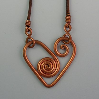 One Heart Necklace in Copper, nkc-79