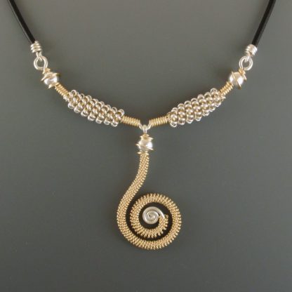 Silver and Gold Necklace, nkgs-91