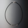 Silver Leather Necklace, nks-105, full view