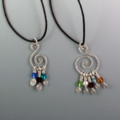 Birthstone Crystals Necklaces, nks-89