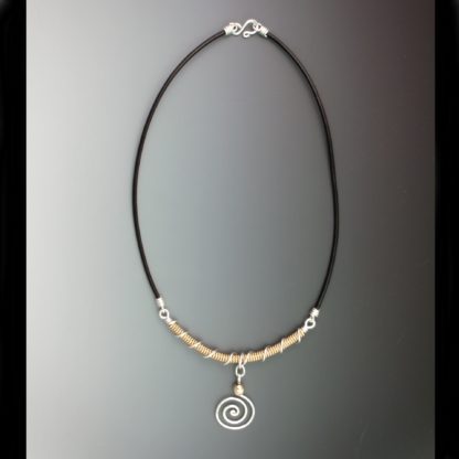 Silver & Gold Necklace, nksg-92, full view