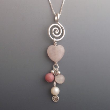 Pinks & Pearls Pendant, pds-151-sm