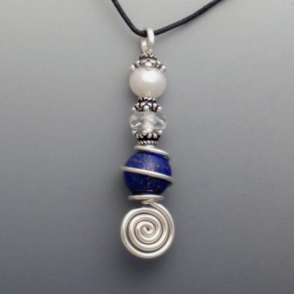 Lapis, Pearl Pendant, pds-239