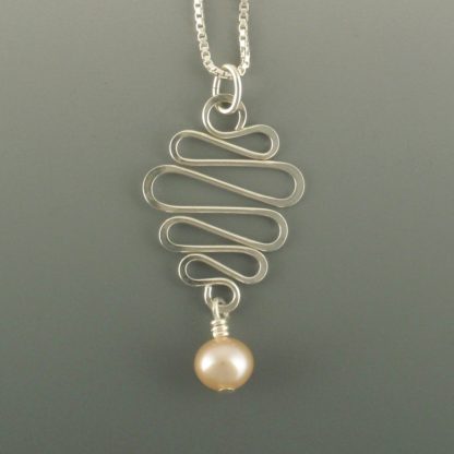 Pink Pearl Wave Pendant, pds-249