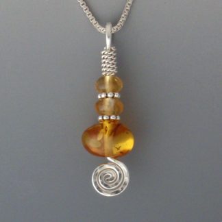 Amber and Citrine Pendant, pds-261