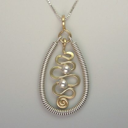 Silver & Gold Pendant, pdsg-190