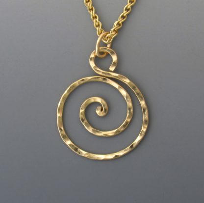 Gold Open Spiral Pendant, pdg-264