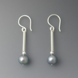 Gray Pearls Earrings, ers-795