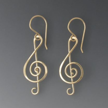 Gold-filled Treble Clef Earrings, erg-408
