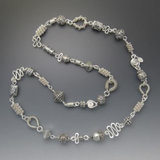 Long Silver Necklace, nks-101-26