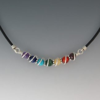 Chakra Stones Necklace with Leather