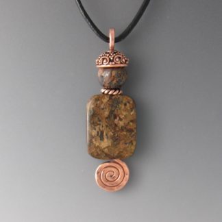 Bronzite Copper Pendant