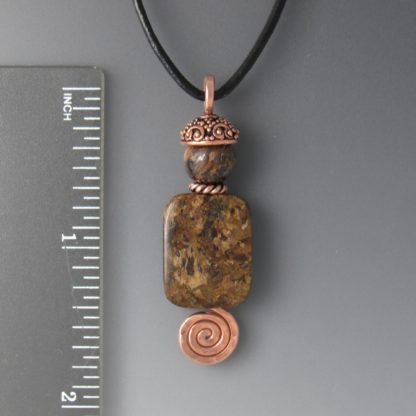 Bronzite Copper Pendant