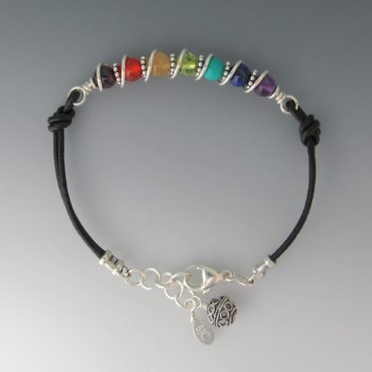 Chakra Bracelet Leather, brs-180