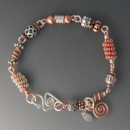 Silver and Copper Bracelet, brsc-176