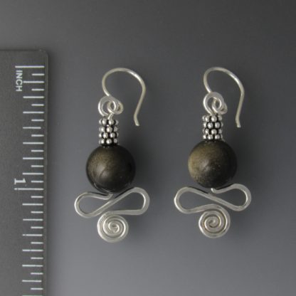 Gold Sheen Obsidian Earrings, ers-834