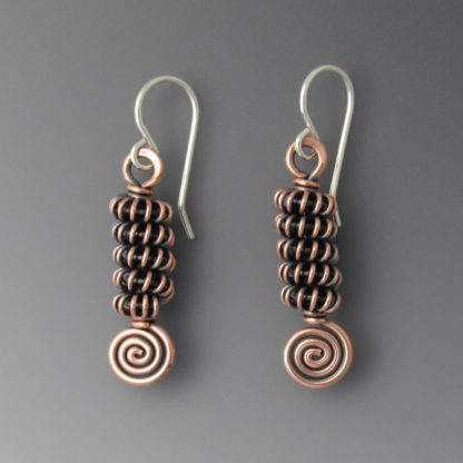 Copper Coil Earrings, erc-843