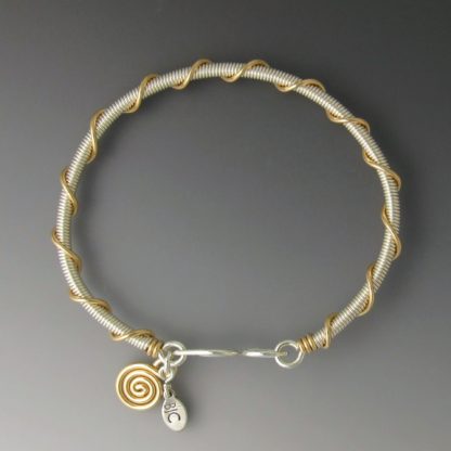 Silver and Gold Bangle, bgsg-42