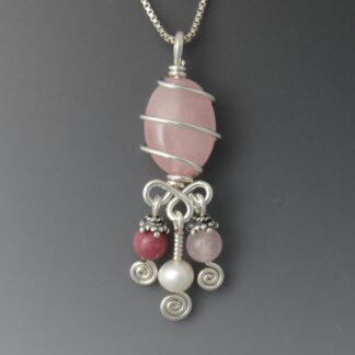 Pinks and Pearls Pendant, pds-452